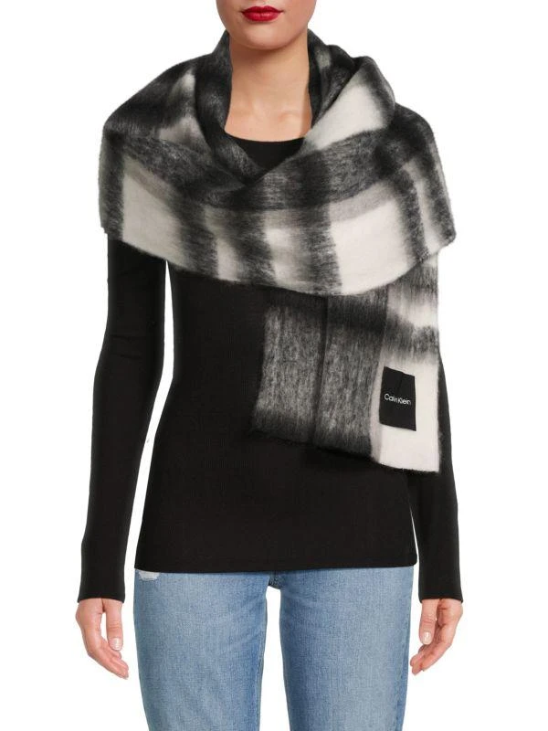 Oversized Plaid Scarf Saks OFF 5TH