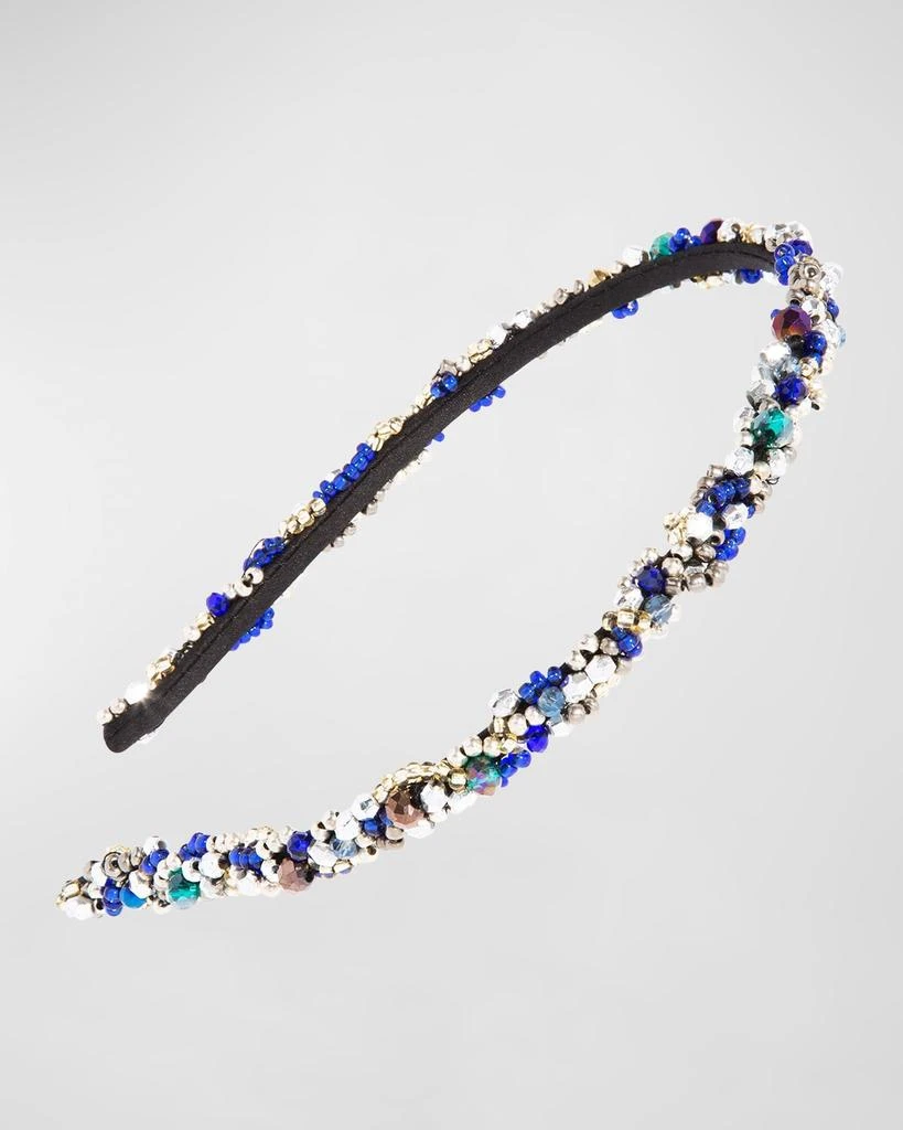 L. Erickson Positano Multicolor Beaded Skinny Headband 1