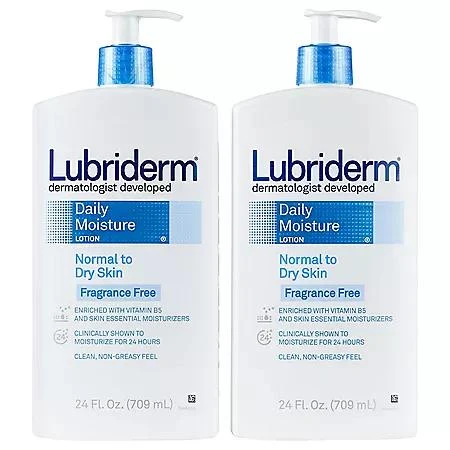 Lubriderm Lubriderm Daily Moisture Body Lotion, Fragrance-Free, 24 oz., 2 pk. 1