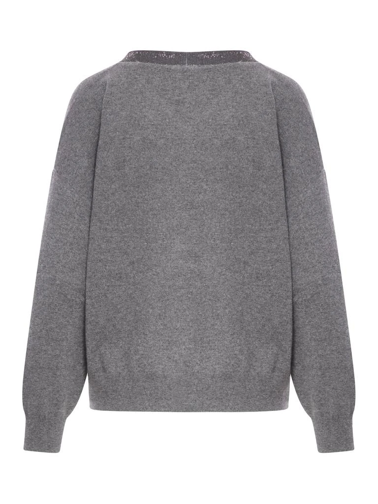 Brunello Cucinelli Brunello Cucinelli V-Neck Embellished Jumper 2
