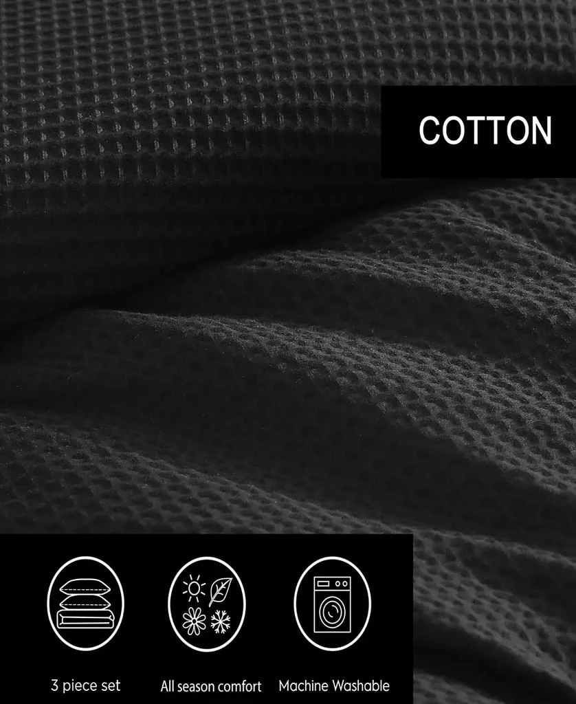 Vera Wang Waffle Pique Cotton 3 Piece Comforter Set 9