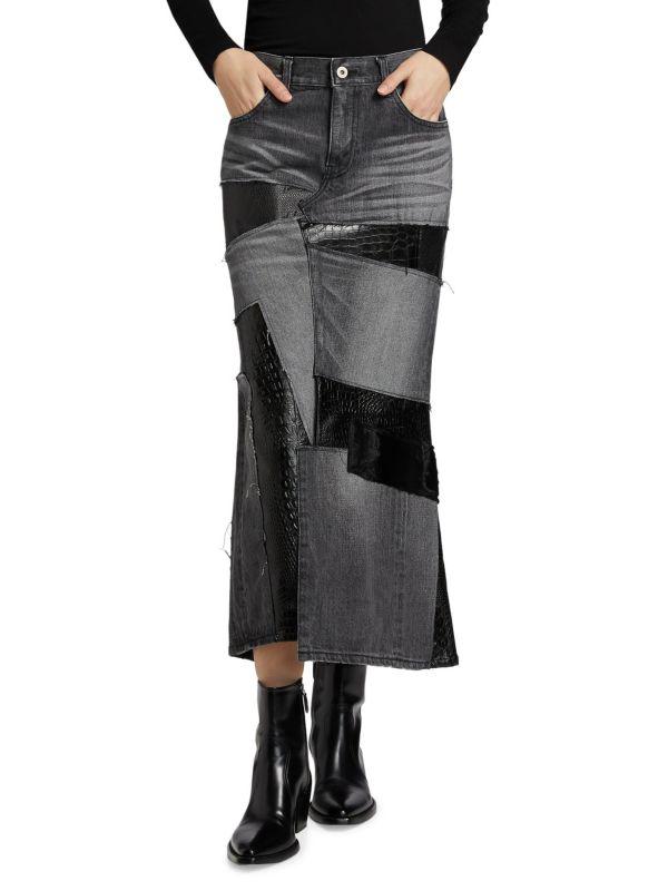 スカート Junya Watanabe Pleated Midi Skirt With Flared Design Junya Watanabe Pleated Midi Skirt With Flared Design