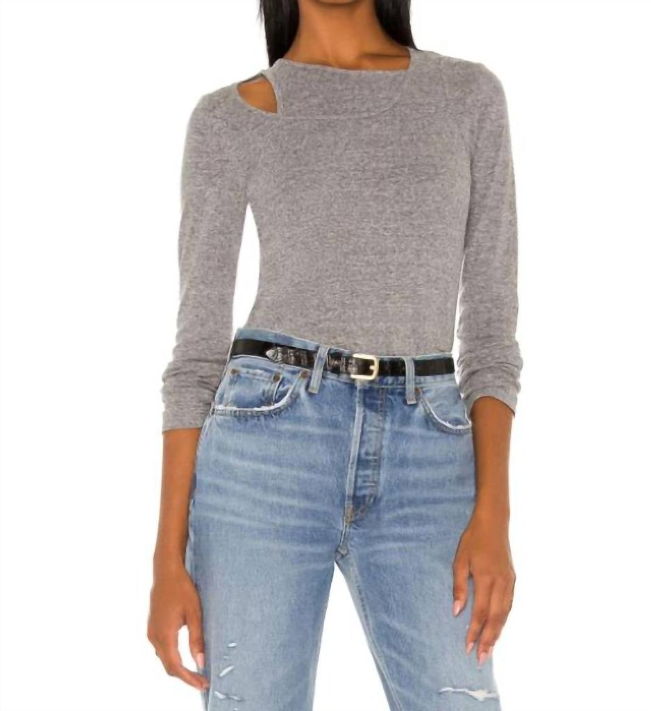 Monrow ASYMMETRIC LONG SLEEVE TOP
