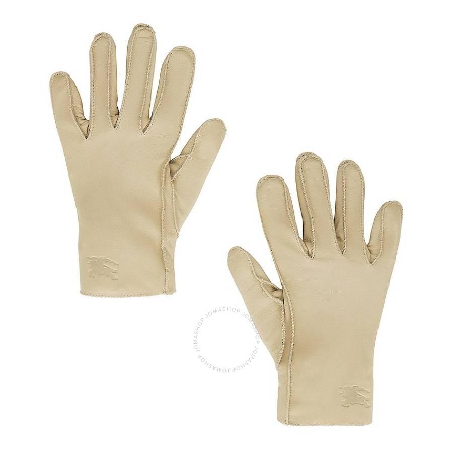 Burberry Burberry EKD Logo Leather Gloves , Size 6