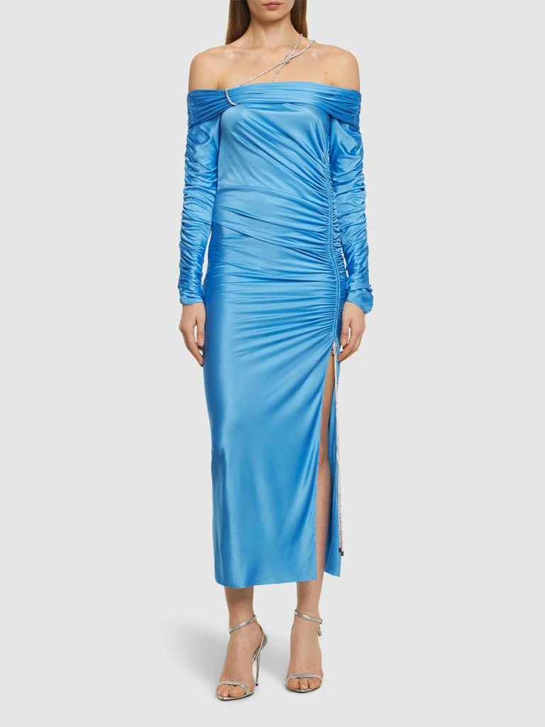 Zuhair Murad Off-shoulder Jersey Midi Dress 1