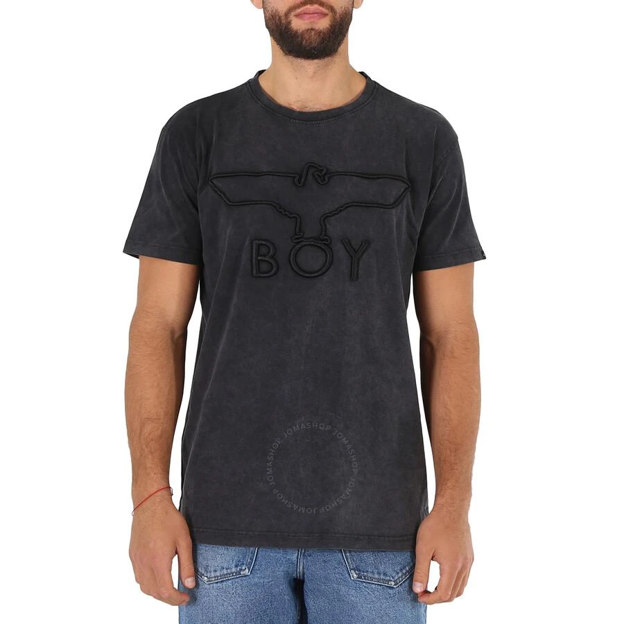 BOY LONDON Washed Black Boy 3D Embbroidered Cotton T-shirt 1