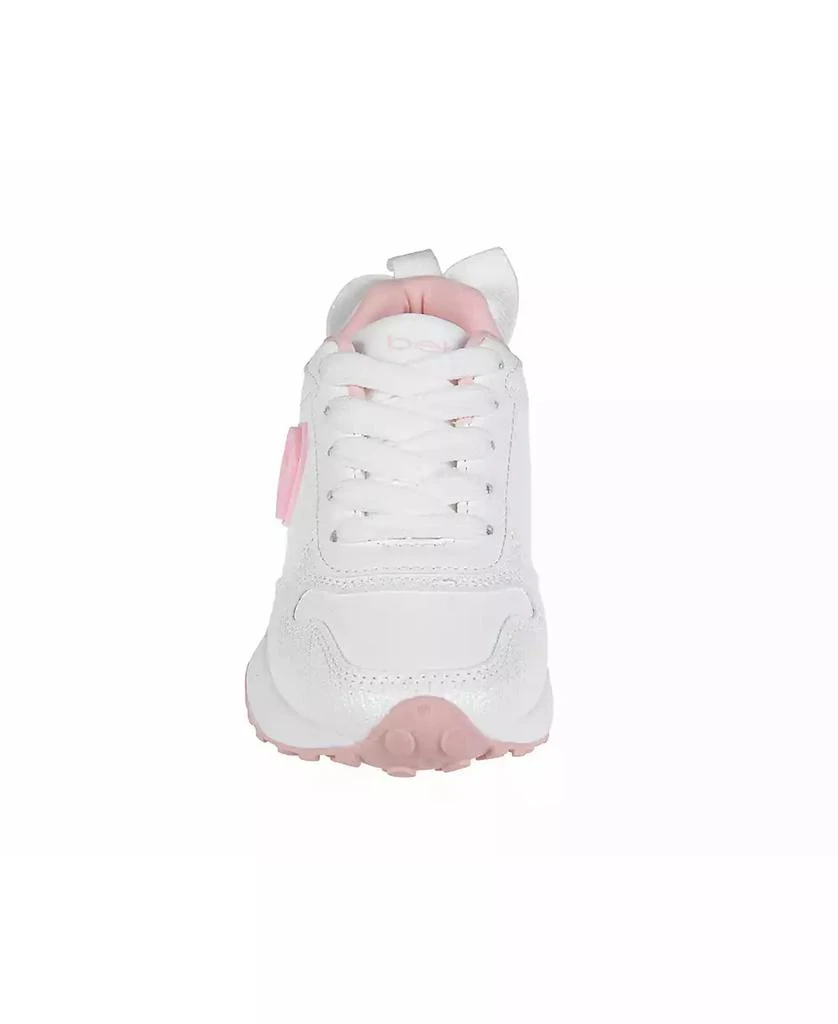 Bebe Little Girls with Bebe Medallion and Double Layer Bow at Back Jogger Sneakers 5