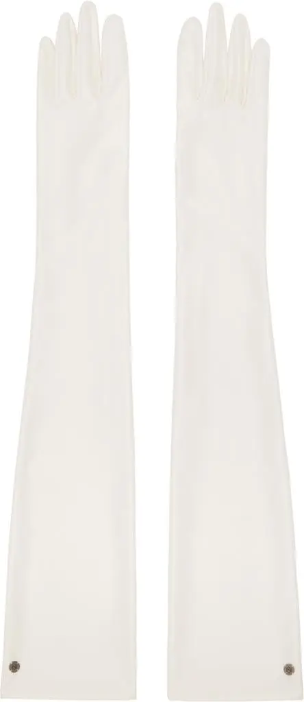 Handsome Stockholm Off-White Satin Extra Long Gloves