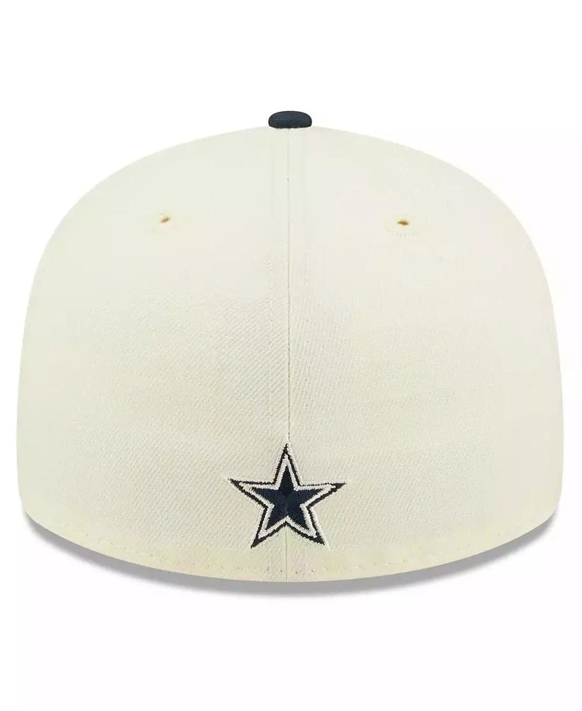 New Era Men's Cream, Navy Dallas Cowboys 2022 Sideline Low Profile 59FIFTY Fitted Hat 5