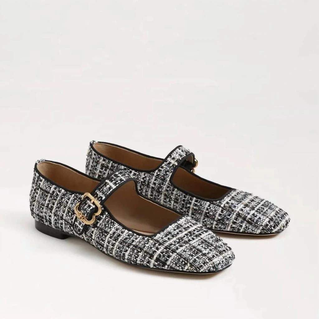 Sam Edelman Women's Michaela Mary Jane Flat In Black Multi Boucle 2