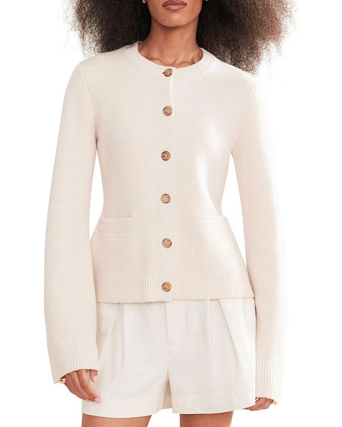Jenni Kayne Cooper Wool Blend Crewneck Cardigan Sweater 1