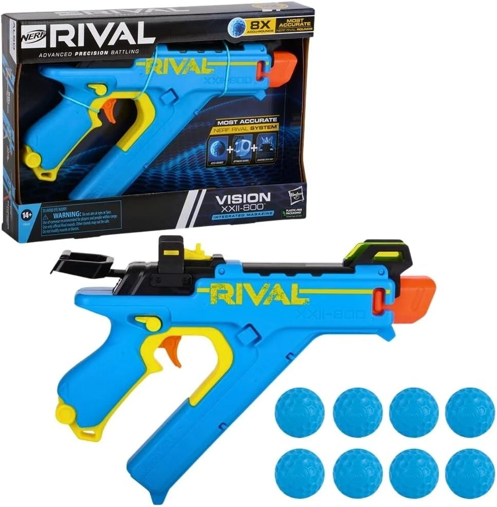 undefined Nerf Rival Vision XXII-800 Blaster, Most Accurate Nerf Rival System, Adjustable Sight, 8 Nerf Rival Accu-Rounds 1