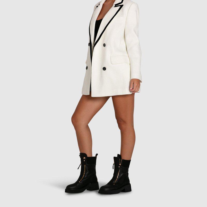 Belle & Bloom Because Of You Trimmed Blazer Dress Cream