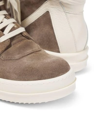 Rick Owens Kids Geobasket suede and leather high-top sneakers 4