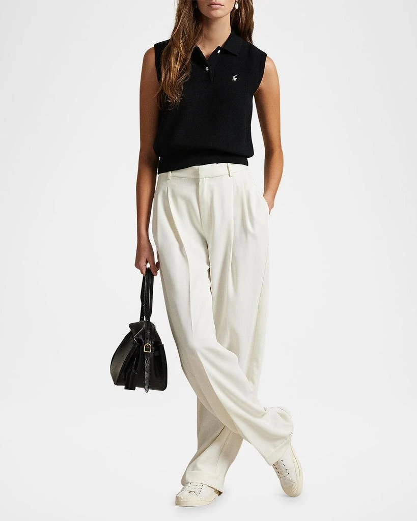 Ralph Lauren Cotton Cropped Sleeveless Polo Sweater 2