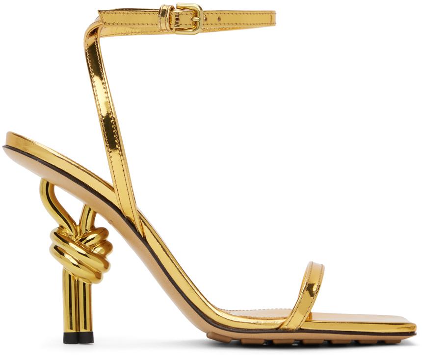 Bottega Veneta Gold Knot Sandals