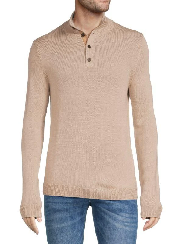 Saks Fifth Avenue Merino Blend Henley Sweater 1