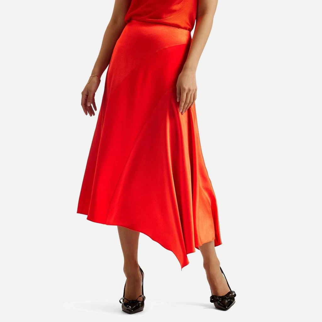Ted Baker London Ted Baker Bolsena Asymmetric Satin Midi Skirt 1