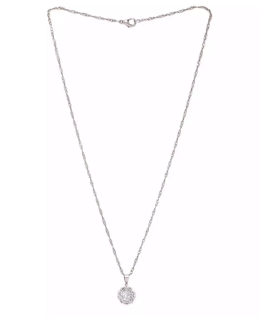 Macy
s Cubic Zirconia Millennial Ball Pendant Necklace 16" in Silver Plate 3