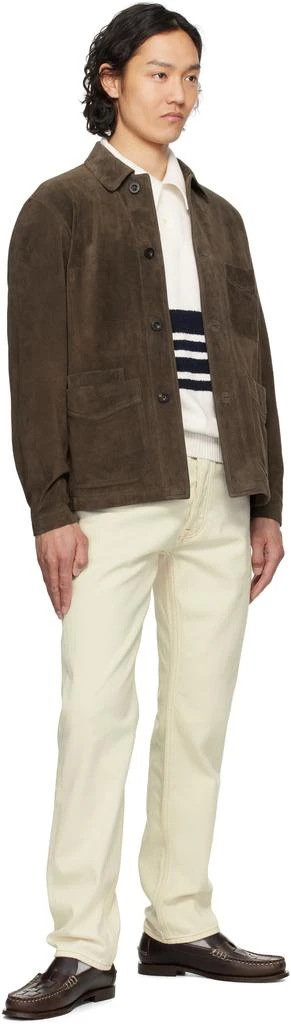 Drake's Brown Heavyweight Five-Pocket Suede Chore Jacket 4