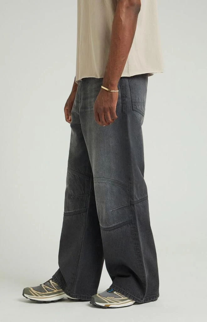 PacSun Black Panel Knee Extreme Baggy Jeans 3