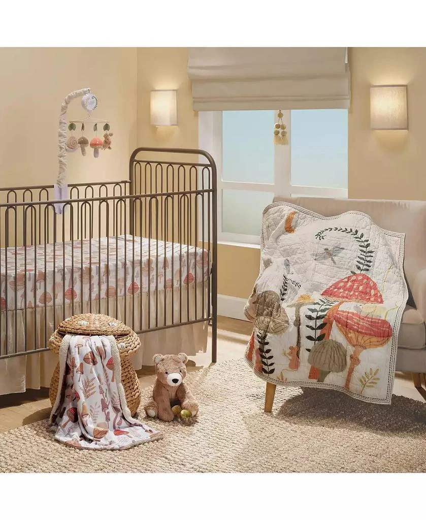 Lambs 
Ivy Baby Mushroom Meadow Soft White/Taupe Luxury Blanket 7