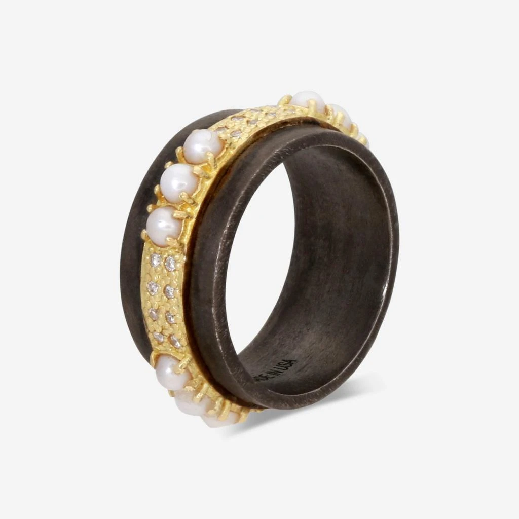 Armenta Armenta 18K Yellow Gold & Blackened Sterling Silver Ring Sz. 6.5 19380 1