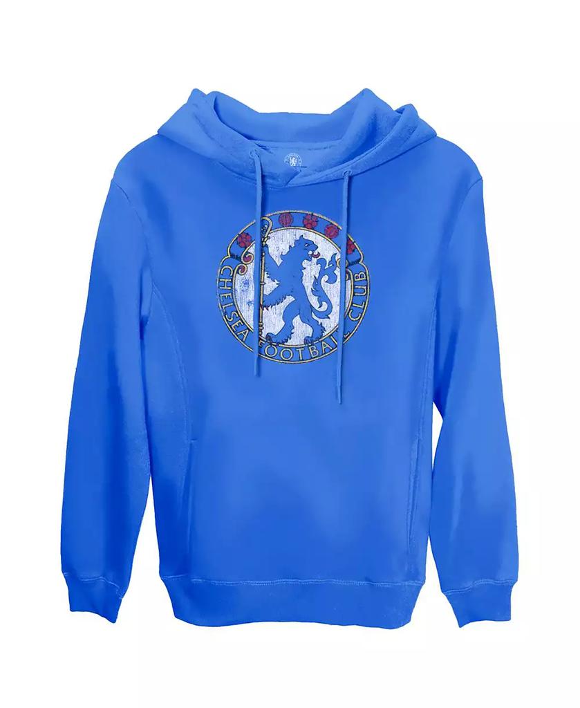 Shop Men's Blue Chelsea Retro Color Badge Fleece Pullover Hoodie