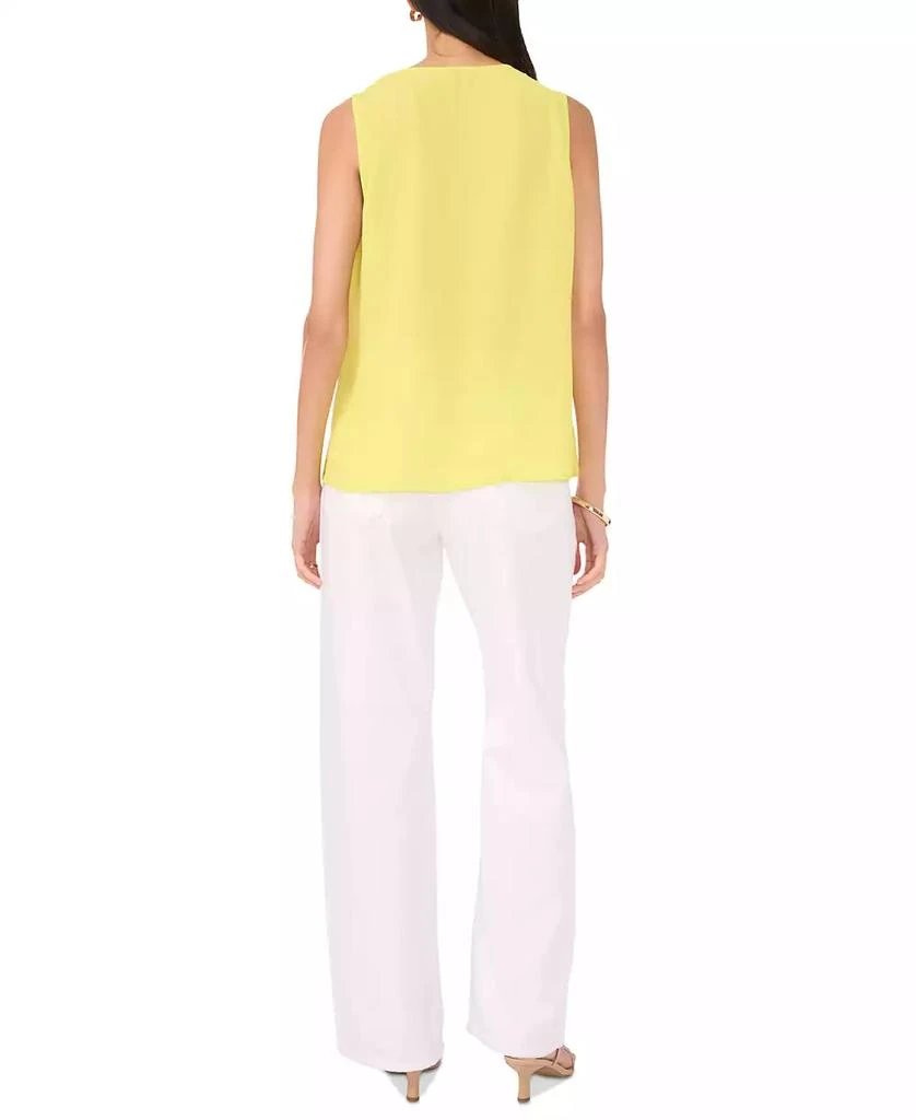Vince Camuto Women's Solid Sleeveless Ruffled Top 4