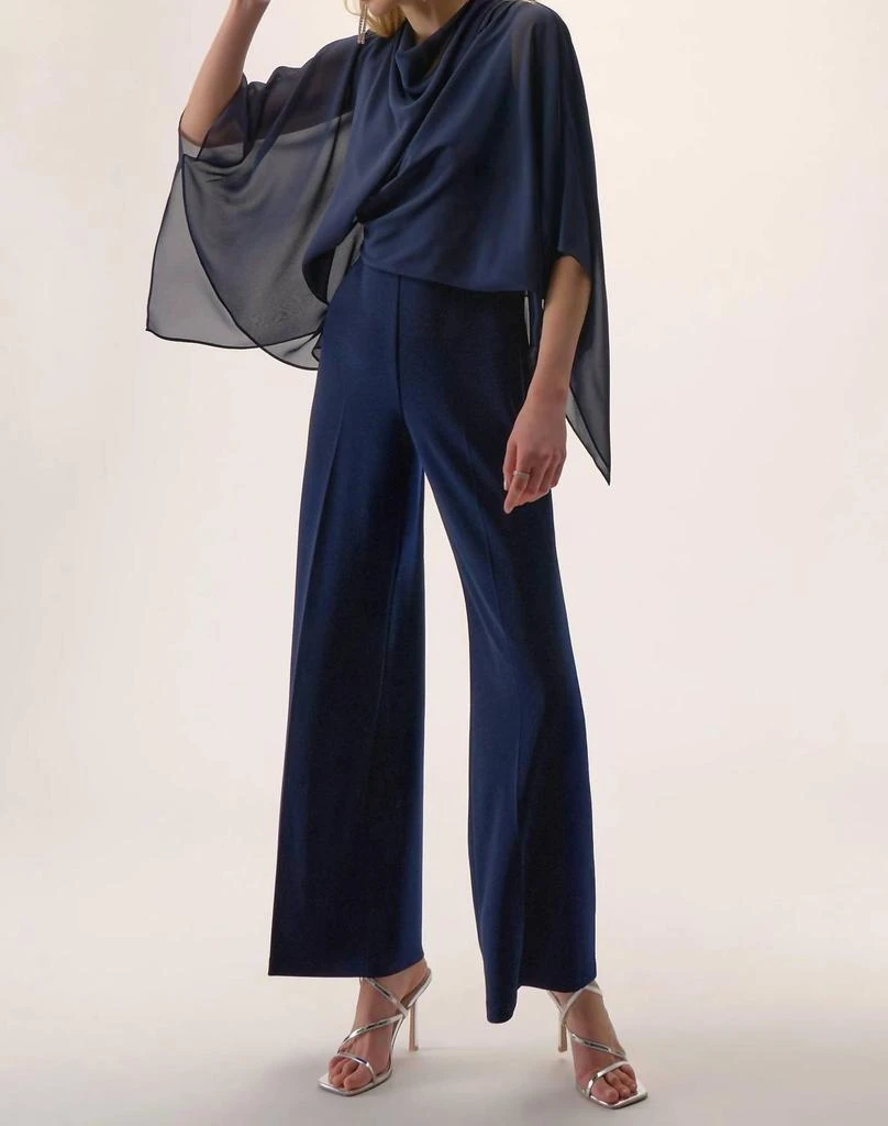 JOSEPH RIBKOFF Joseph Ribkoff - Chiffon Overlay Wide Leg Jumpsuit