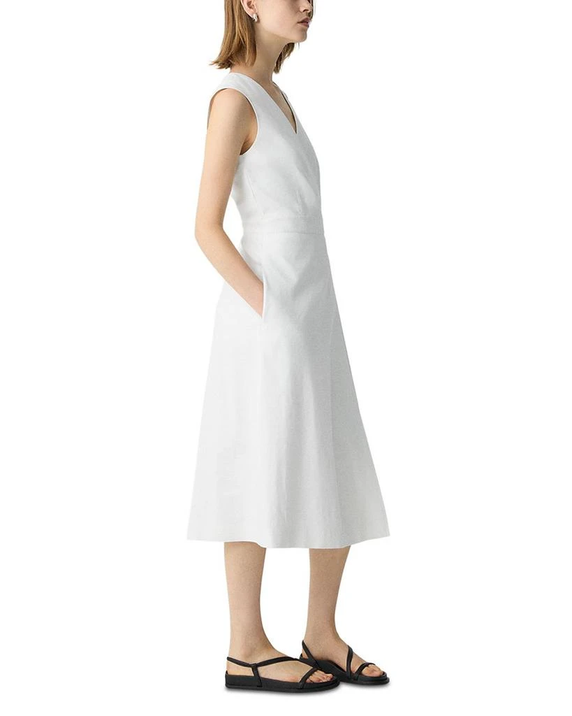 Theory Sleeveless Linen Blend A-line Wrap Dress 4