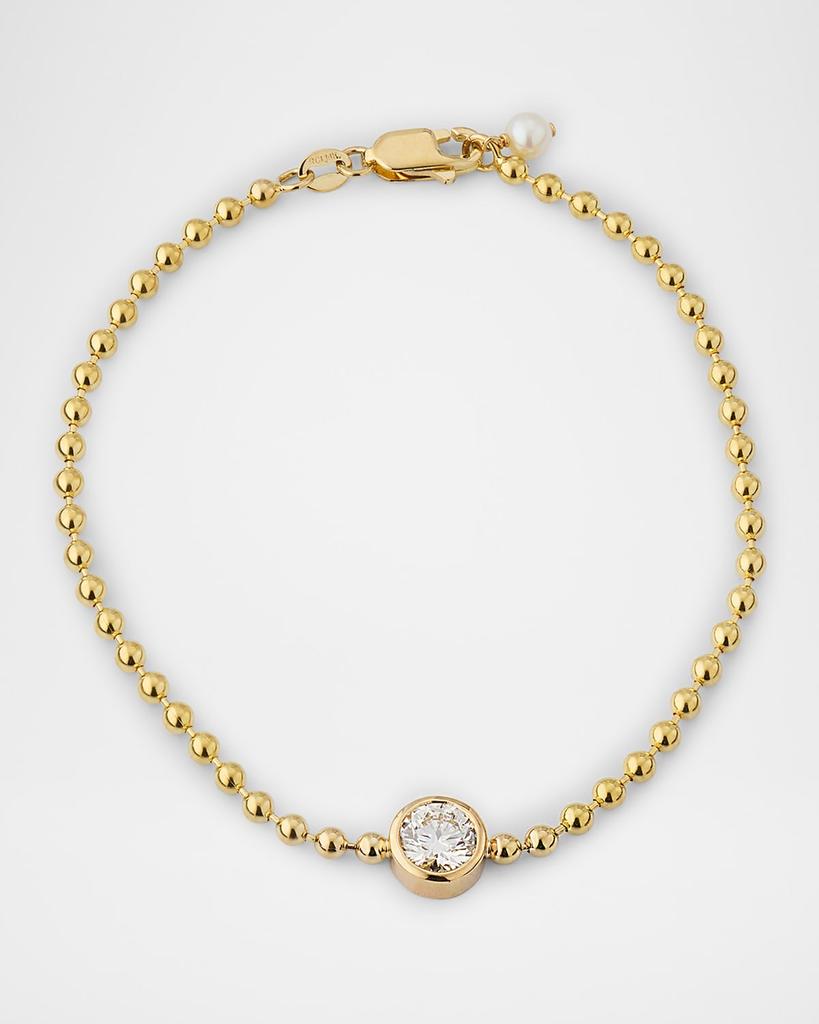 POPPY FINCH Round Lab Diamond Ball Chain Bracelet