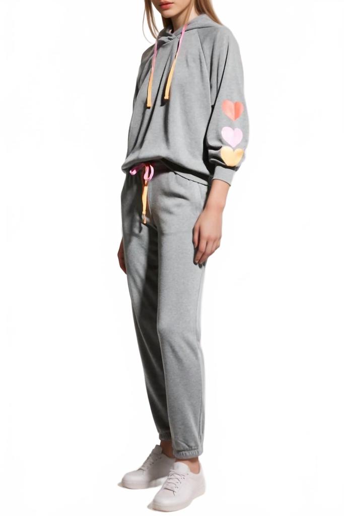 PJ Salvage Love In Color Hoodie In Heather Charcoal