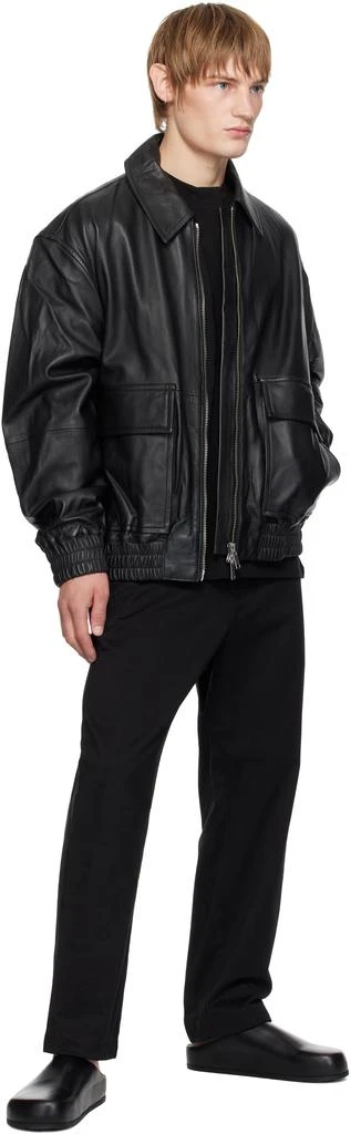 Studio Nicholson Black Piston Leather Jacket 4
