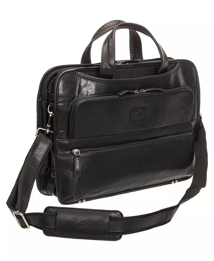 Mancini Leather Goods Men's Buffalo Triple Compartment Briefcase for 15.6" Laptop and Tablet 4