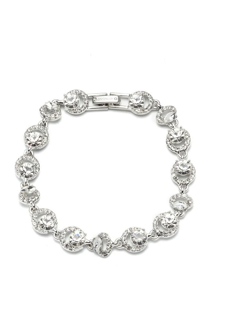 Givenchy Silver Tone Round Crystal Flex Bracelet