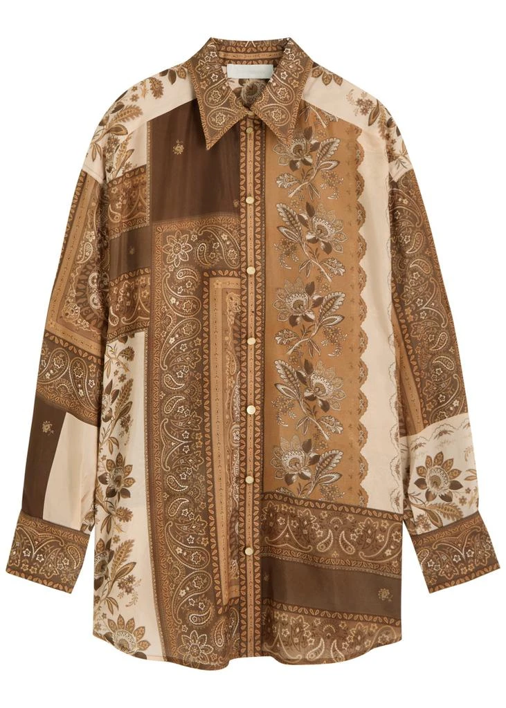 Zimmermann Lucky Menstyle printed silk shirt 1