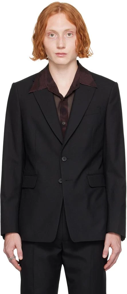 Dries Van Noten Black Single-Breasted Blazer 1