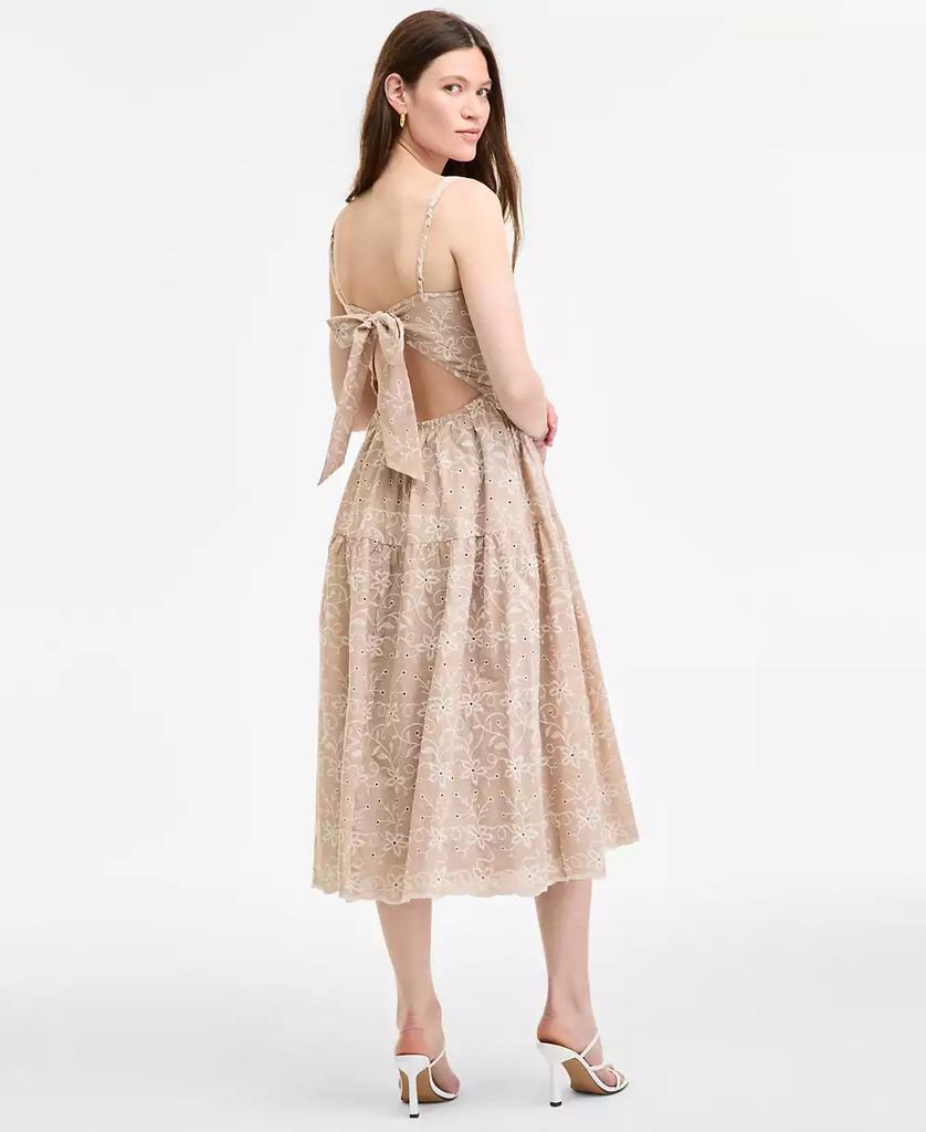 ROW A Women's Eyelet-Embroidered Tiered Midi Dress
