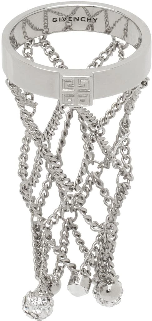 Givenchy Silver Pearling Crystal Ring 1