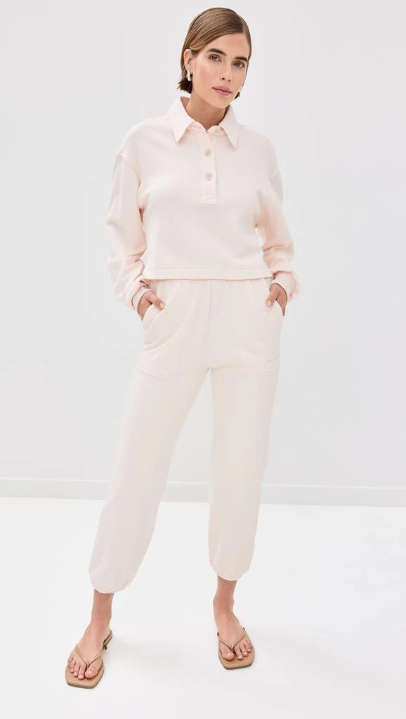 Sablyn Holden Cropped Henley Sweatshirt 4