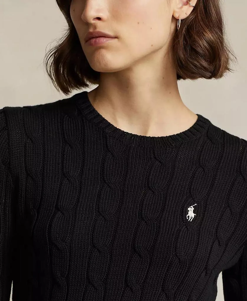 Ralph Lauren Women's Cable-Knit Cotton Crewneck Sweater 3