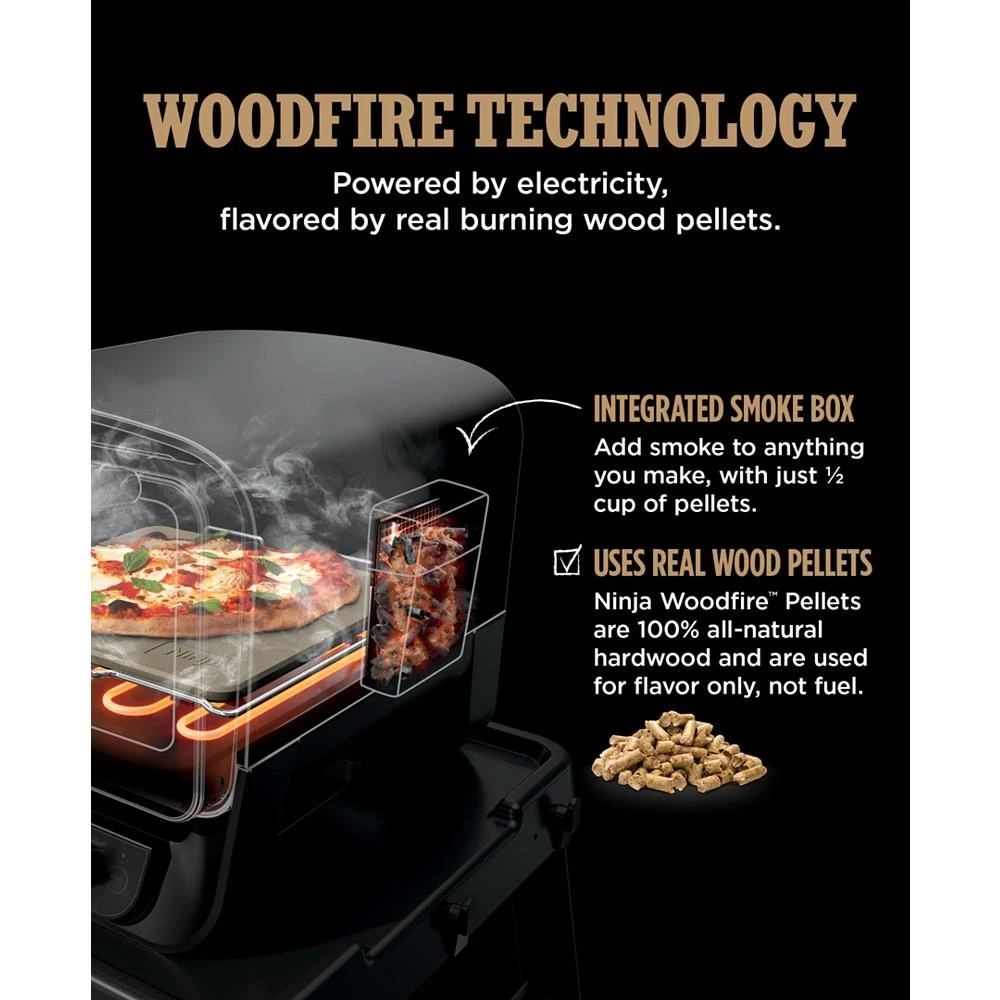 Ninja Woodfire Pizza Oven, 8-in-1 Outdoor Oven, 5 Pizza Settings, Up to 700 Fahrenheit High Heat, BBQ (Barbecue) Smoker - OO101 9