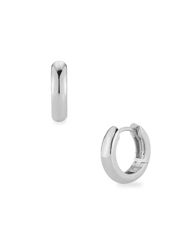Nephora 14K White Gold Huggie Hoop Earrings