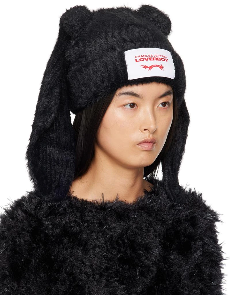 Charles Jeffrey Loverboy Black Fluffy Chunky Rabbit Beanie 2