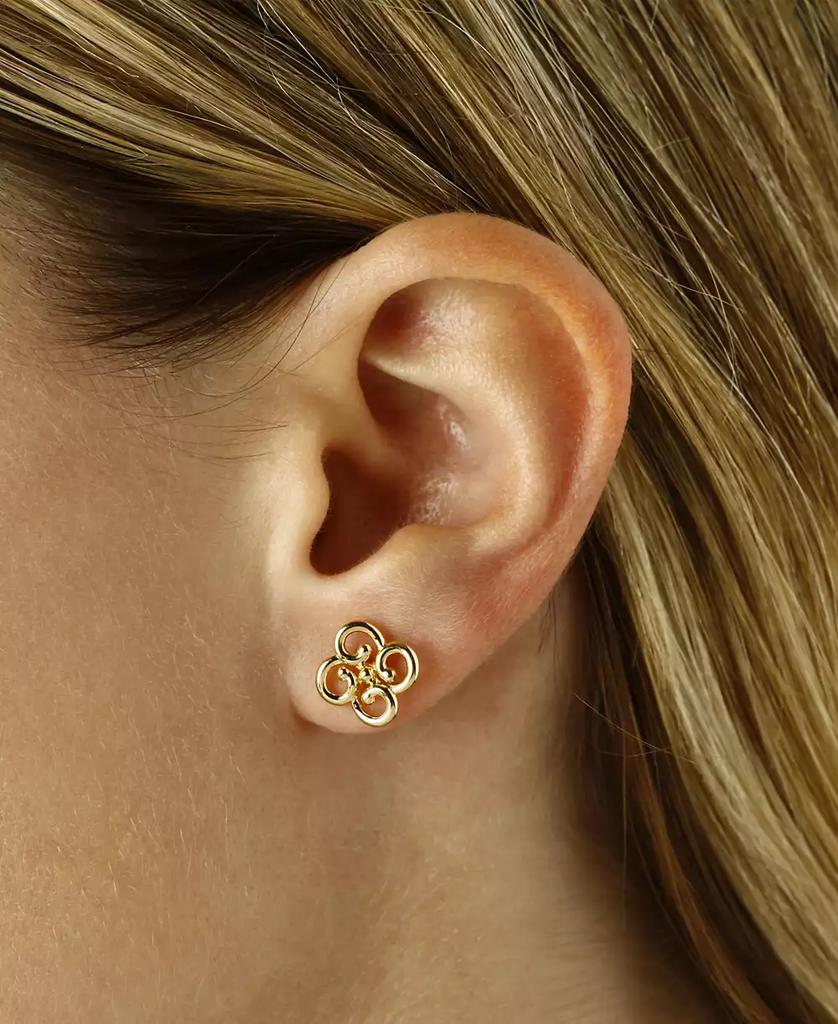 Macy's Twist Clover Stud Earrings Set in 14k Yellow Gold