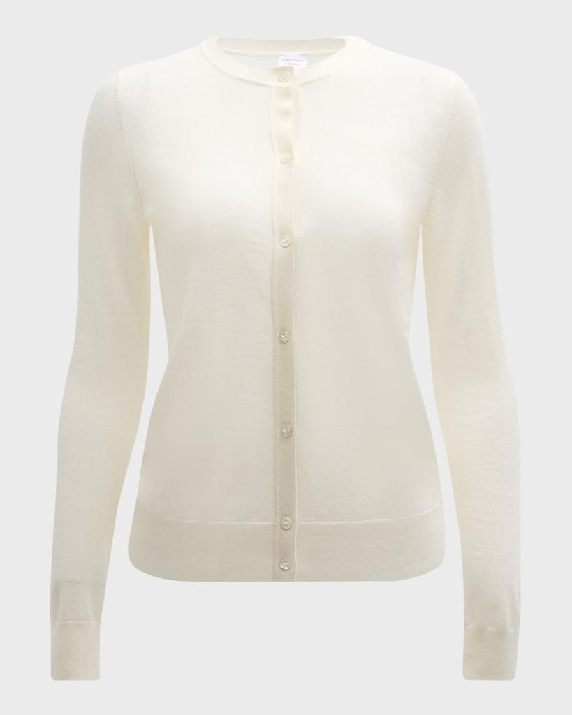 Neiman Marcus Cashmere Crewneck Cardigan