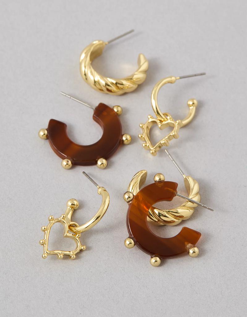 AE AEO Studded Resin Earrings 3-Pack