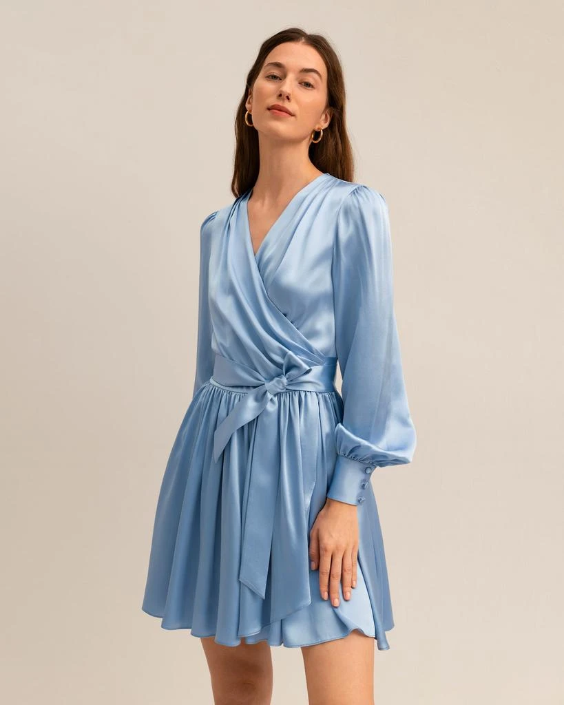LILYSILK The Linaria V Neck Silk Wrap Dress for Women 8