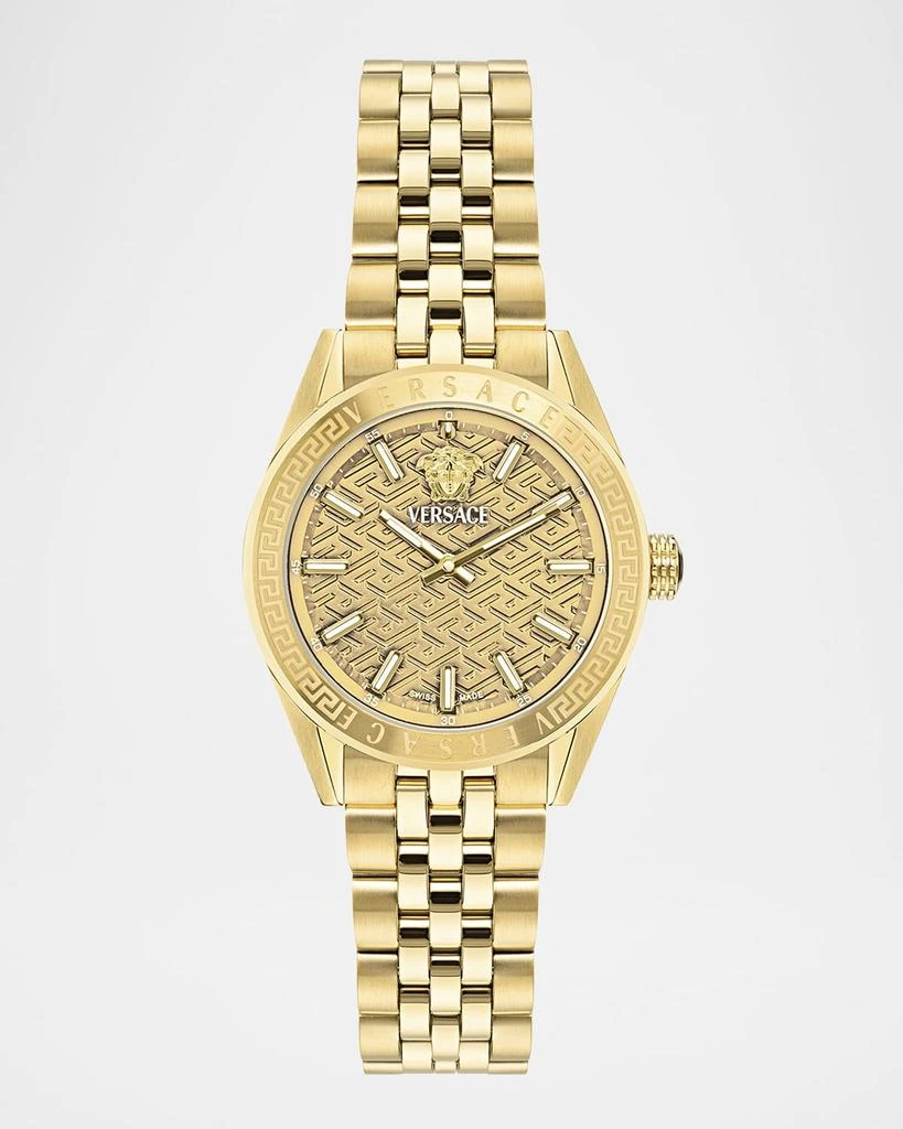 Versace V-Code  36mm IP Yellow Gold Bracelet Watch 1